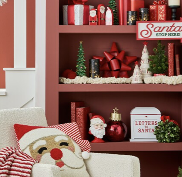 Santa Pillow and Decor